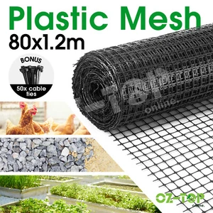 80 Metre Roll Plastic Mesh Barrier Animal Wire Fence Garden Farm Fencing Guard - Picture 1 of 11