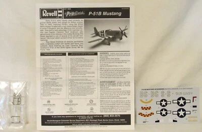 Calcomanías Mustang Revell #1654 P-51B, piezas transparentes de cabina e instrucciones - nuevas Foto 1 de 4