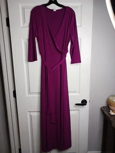 Vestito donna maxi avvolgente scollo a V magenta 2x antirughe nuovo abito vacanza Ja - Foto 1 di 7