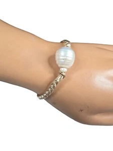 Pulsera de perlas trenzadas naturales Tommy Bahama nueva con etiquetas - Imagen 1 de 3