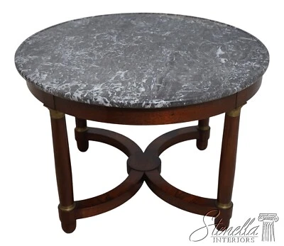 67428: French Empire Marble Top Mahogany Base Round Center Table - Image 1 of 4