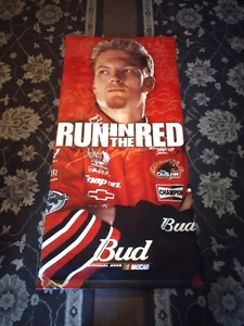 DALE EARNHARDT JR. Budweiser RUN IN THE RED 28" x 58" Vinyl Banner Nascar Bud - Picture 1 of 8