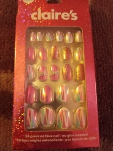 Claire’s instant press on Nails, 24 Ct., pink hues, New - Picture 1 of 4