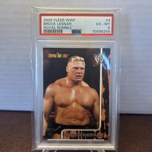2002 Fleer WWF Royal Rumble #4 Brock Lesnar RC PSA 6 EX-MT WWE - Picture 1 of 2