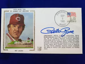 🌟 1985 Pete Rose AUTO Reds Autograph First Day Cover FDC Cachet HIT #4191 - Picture 1 of 3