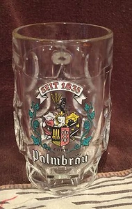 ✨✨Palmbrau ZORN GERMAN Beer Mug-SEIT 1835.Heavy Thumbprint GlassW/handle-5" - Picture 1 of 11