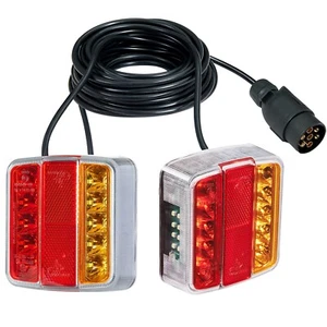 12V LED Magnetic Trailer Tail Light 4.5m Stop Indicator License Plate Lights Rev - Picture 1 of 13
