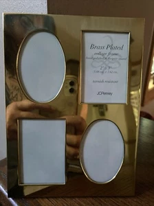 JCPENNEY Brass Plated 2X3 Hand Polished Lacquer Coated 4 Photo Collage Frame - Picture 1 of 2