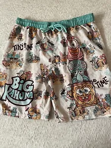 Spongebob Squarepants Tiki Time Big Kahuna Mens Size XL Swim Trunks Shorts - Picture 1 of 5