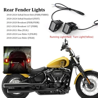 For Harley Softail Street Bob FXBB/FXBBS 2018-2024 LED Turn Signal Rear Lights - Image 1 of 4