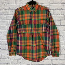 Polo Ralph Lauren Button Up Shirt Mens S Small Roll Sleeve Multicolor Check Cott