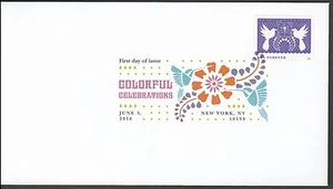 US 5090 Colorful Celebrations violet birds & flower DCP FDC 2016 - Picture 1 of 1