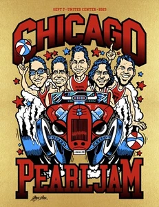Pearl Jam Chicago 2023 Ames S/N AP SuperGold Variant Poster - Picture 1 of 1