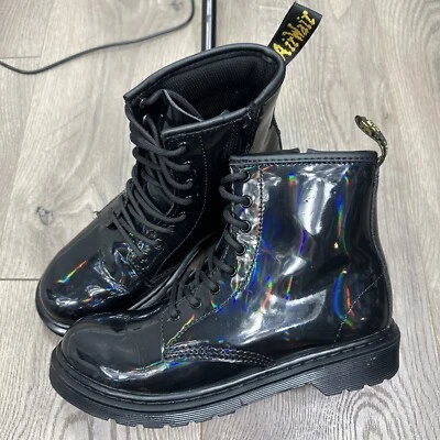 Ботинки Dr Martens лакированная кожа боковые на молнии черные монотонные мужские 4 женские 5 1460 J - Изображение 1 из 4