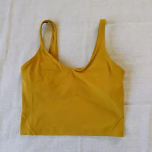 Reggiseno sportivo Lululemon Flow da donna supporto medio taglia 4 oro palestra allenamento - Foto 1 di 5