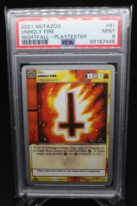 PSA 9 Unholy Fire - 91/163 2021 Spieltester/Probe Nightfall - Metazoo Karte - Bild 1 von 2