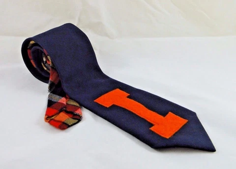 Illinois Fighting Illini Woven Blue Poly & Plaid Necktie - College Linda Brooks Cover