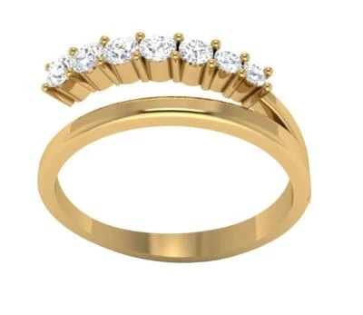 14K Solid Gold Prong Set Anniversary Wedding Ring VVS F 0.35Ct Lab Grown Diamond - Image 1 of 4
