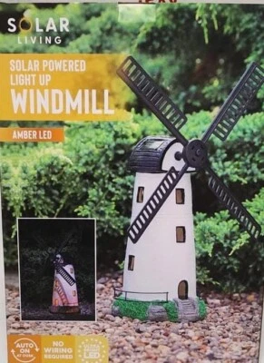 Solarbetriebene Windmühle LED Gartenleuchte: Charmante Hausdekoration Ornament - Bild 1 von 4