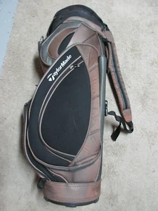 TaylorMade Brown/Black Cart Bag W/Rain Hood - Good Condition! - Picture 1 of 9