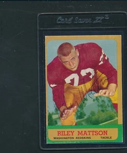 1963 Topps #164 Riley Mattson Washington Redskins SP signiertes Autogramm *A2537 - Bild 1 von 1