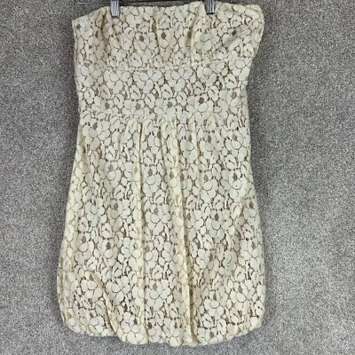 Mini Vestido Wet Seal Para Mujer Talla Mediana Blanco Sin Tirantes Blanco Encaje Floral Damas Foto 1 de 4