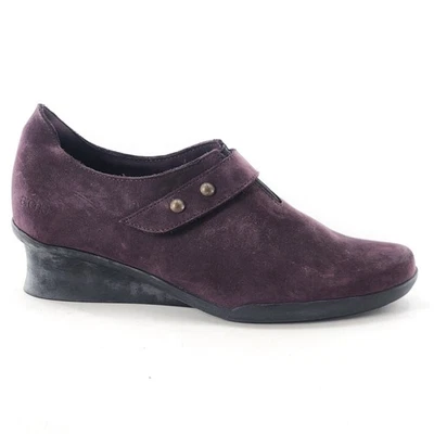 ARCHE NWOB Purple Nubuck Leather Low Top Shoes Wedge Booties Hook & Loop 37 6.5 - Image 1 of 4