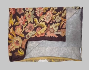 Pierre Louis Mascia XL doble cara seda mezcla lana bufanda chal paisley floral - Imagen 1 de 17