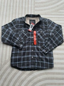Grizzly Mountain Men's Flannel Shirt Jacket, GRAY Medium Pit 21.5 Length 29 - Picture 1 of 5