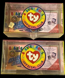 (2) Ty Beanie Babies Official Club Collector's Card Storage Box New In Wrapper - Picture 1 of 4