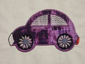 12-Applique VW Beetle Car Embroidered Quilt Blocks - Picture 1 of 13
