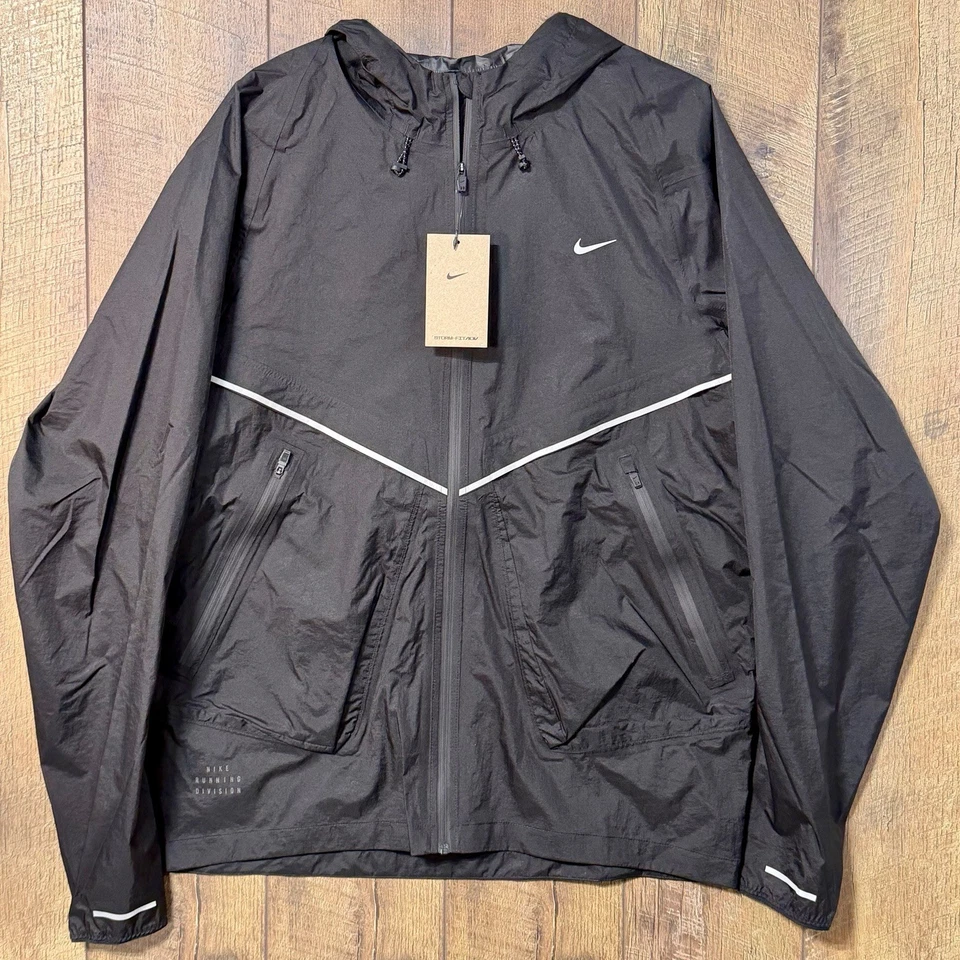 Nike Storm-FIT ADV Running Rain Proof Jacket Black FZ0622-010 Size Men Large