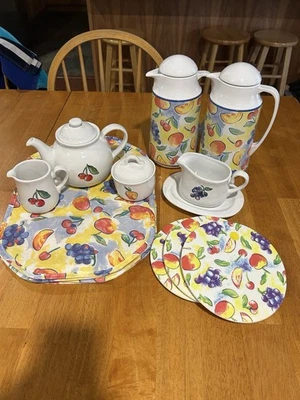Corelle by Corning Fruit Basket Coordinates Carafe-Trivet-Placemat-Teapot-Gravy+ - Image 1 of 4