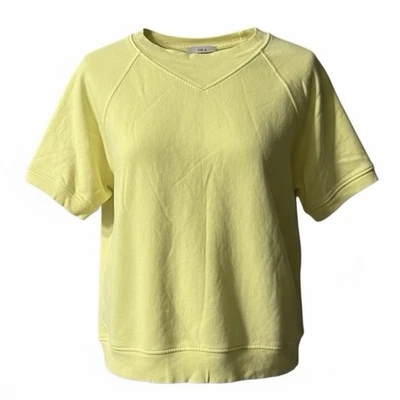 Moletom JOIE The Hunt manga curta tamanho 1 XS limão terry francês gola redonda quadrada - Imagem 1 de 4