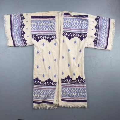 Bata de encubrimiento de toallas Cannon de colección mod flecos tela de rizo años 60 Rockabilly Hippie años 60 Foto 1 de 4