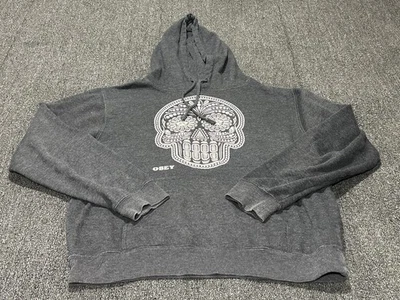 Obey Skull 连帽衫女式特大号死日长袖 — 第 1/4 张图片