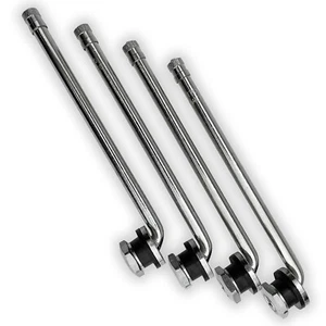 Four TR510 90 Degree 5 1/2 in Bent Truck and Bus Tire Nickel Plated Valve Stems - Picture 1 of 5