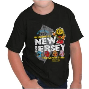 PACMAN Arcade Game Welcome to New Jersey Youth Crewneck T Shirts Boy or Girl - Picture 1 of 7