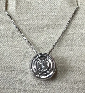 COLLANA PUNTO LUCE IN ORO BIANCO 18kt. CON DIAMANTE NATURALE - Foto 1 di 3