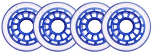 Ruedas de patín en línea transparentes/azules 76 mm 78a paquete de 4 para hockey sobre ruedas - Imagen 1 de 1