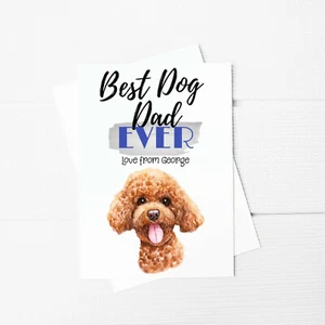 Best Dog Dad Ever Poodle A5 Greeting Card, Father's Day Card from the dog - Picture 1 of 1