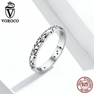 Anillo de dedo de vid vintage voroco retro 100 % plata esterlina para mujer joyería - Imagen 1 de 11