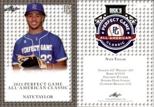 NATE TAYLOR Leaf "Perfect Game All-American Classic" BASEBALL CARD #43