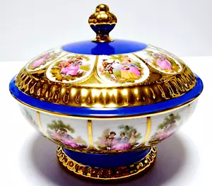 Bareuther Waldsassen Porzellan - Deckeldose/Bonbonniere - Fragonard Szenen Dekor - Bild 1 von 8