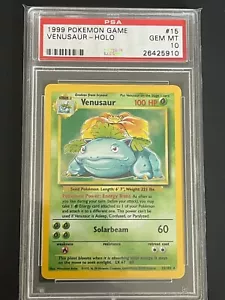 VENUSAUR 15/102 BASE SET PSA 10 POKEMON HOLO RARE - Picture 1 of 2