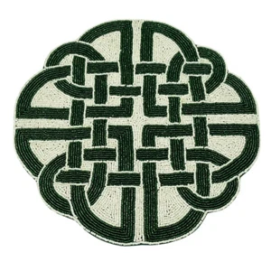 St. Patrick's Day Irish Celtic Knots Beaded Shape 15" Diameter Charger Placemat - Picture 1 of 1