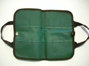 Fiskar Green Carry Travel Folding Pouch Handles Snap 10 Slots Brush Makeup Paint - Picture 1 of 3
