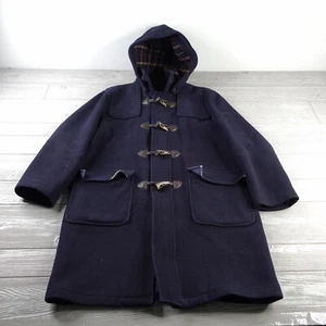 Brooks Brothers Wool Winter Duffle Toggle Coat Hooded Flannel Lined Men's Large - Picture 1 of 15