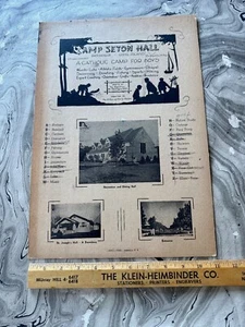 PÓSTER PUBLICITARIO VINTAGE PATCHOGUE NY CAMP SETON HALL 11" X 16 CAMPAMENTO DE NIÑOS - Imagen 1 de 7