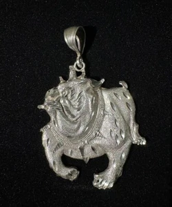 925 Sterlingsilber groß Herren Vintage Bulldogge Anhänger Charm eingestellt 3" groß - Bild 1 von 6